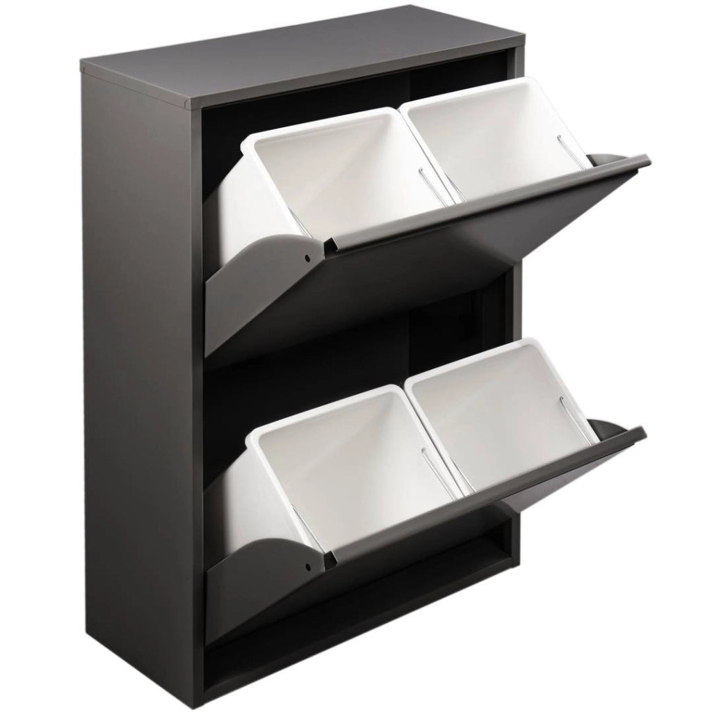 Contenitore per Rifiuti Anukhatun, Pattumiera Capacità 72 (18 per Secchio), 60x25x93h cm Nero