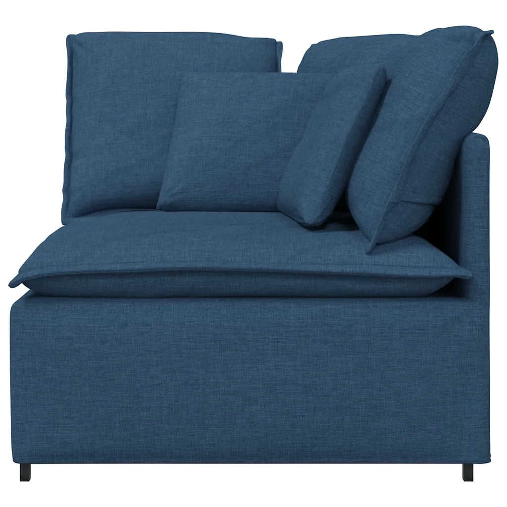 Modulo Angolare Divano Modulare con Cuscini Blu 100 cm