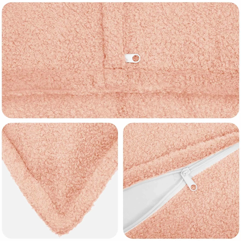 Federa 6 pcs HOUTEN Rosa 30 x 50 cm Bouclé 916160