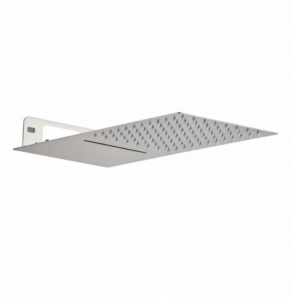 Soffione doccia ultraslim a lama doppia funzioni quadro acciaio inox 3840P DALLAS - Satinato