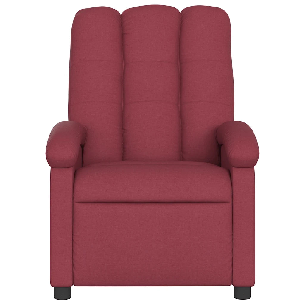 Poltrona Massaggiante Reclinabile Elettrica Rosso Vino Tessuto 3204083