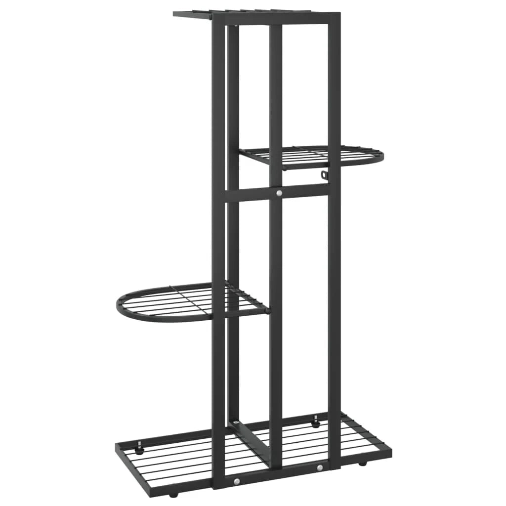 Portavasi/fioriera a 4 ripiani 43 x 22 x 76 cm metallo nero 02_0045160