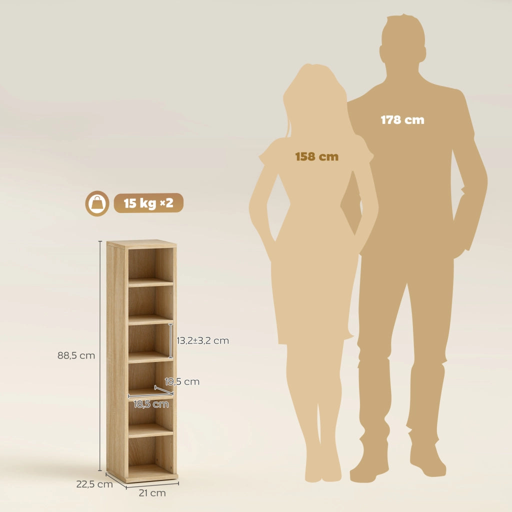 Libreria per CD e DVD 12 Ripiani Aggiustabili ¨C zephmum ¨C Robe 21x22,5x88,5 cm