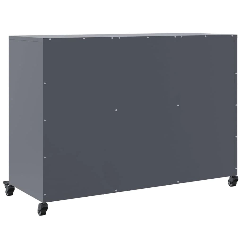 Buffet credenza cassettiera armadio mobile contenitore organizer per cucina soggiorno salotto 100,5 x 39 x 72 cm acciaio antracite 02_0029686