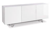 Mobile 3 Ante 174x70x41 cm Ossido Bianco/Bianco Lucido
