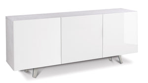 Mobile 3 Ante 174x70x41 cm Ossido Bianco/Bianco Lucido