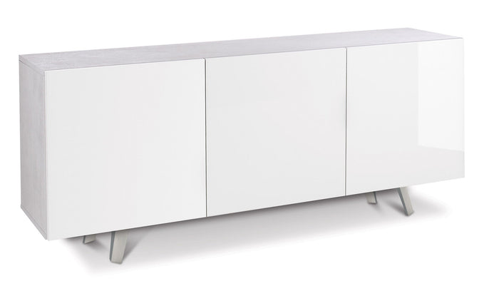 Mobile 3 Ante 174x70x41 cm Ossido Bianco/Bianco Lucido