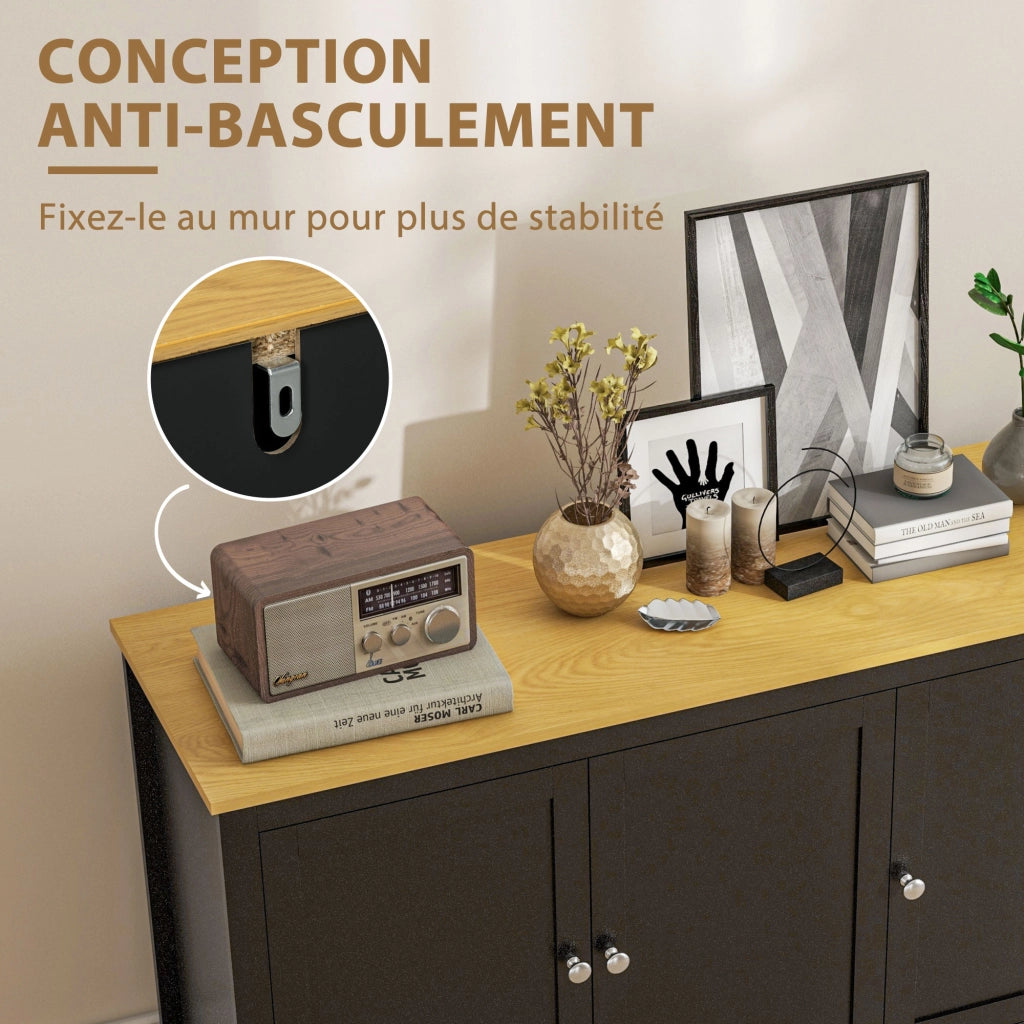 Armadio con 3 porte e 2 ripiani regolabili ¨C zephmum ¨C 120x40x70 cm nero