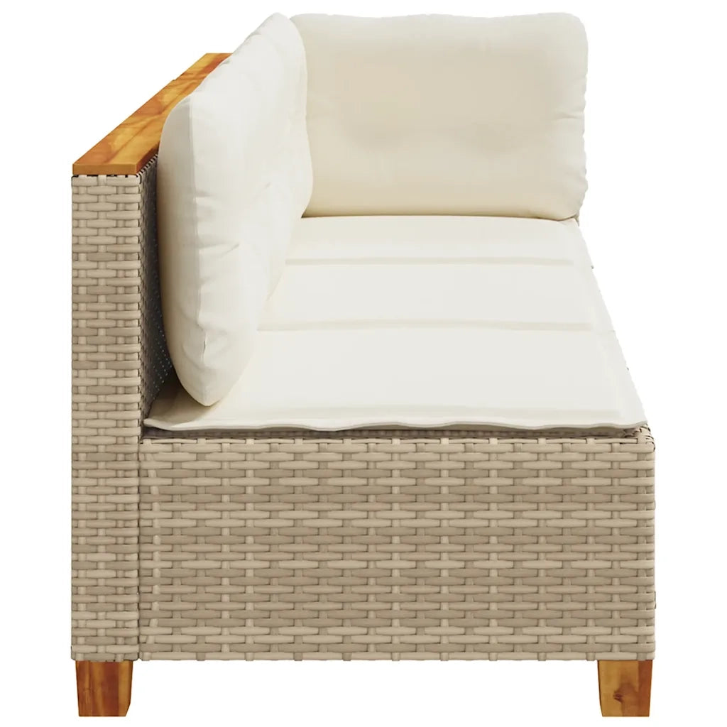 Divano da Giardino con Cuscini a 3 Posti-Sofa da Giardino-Divano da esterno Beige in Polyrattan 982455