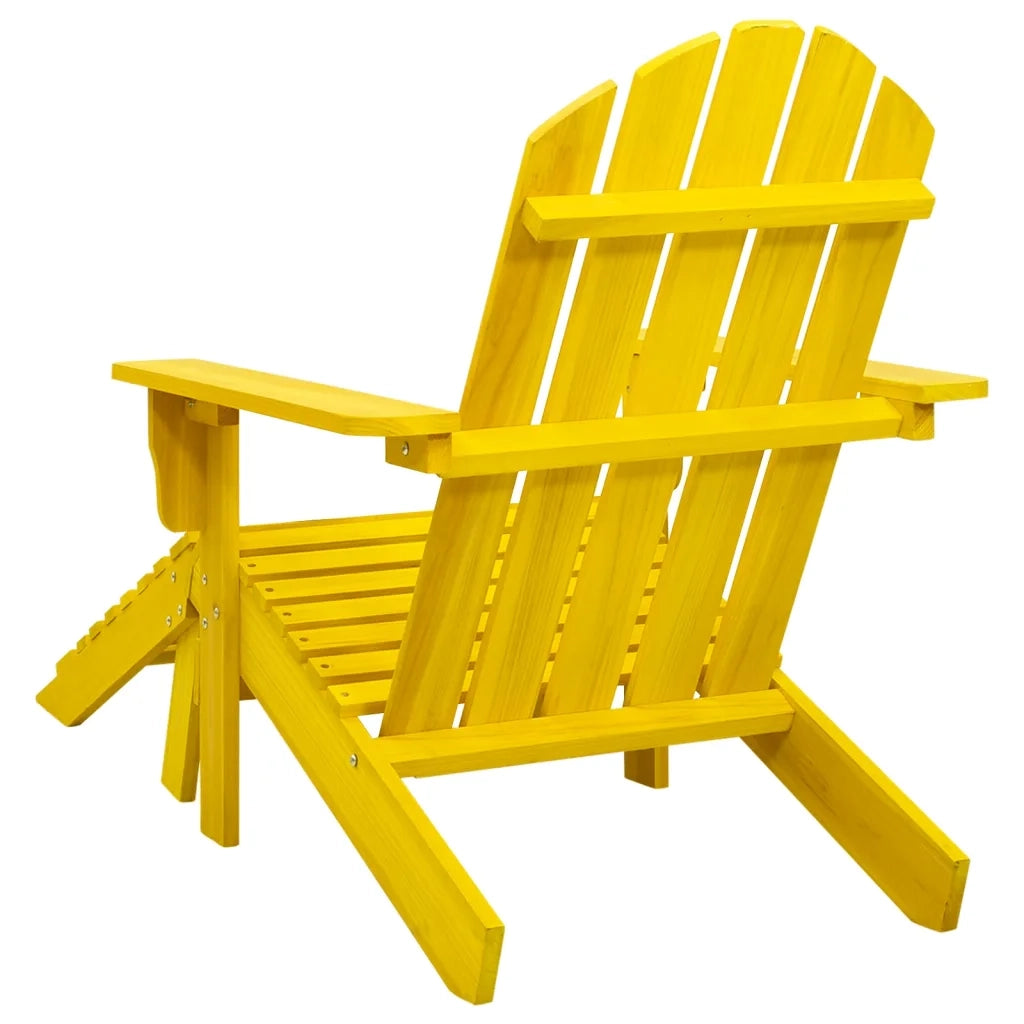 Sedia Giardino Adirondack con Ottomana Massello di Abete Gialla cod mxl 12172