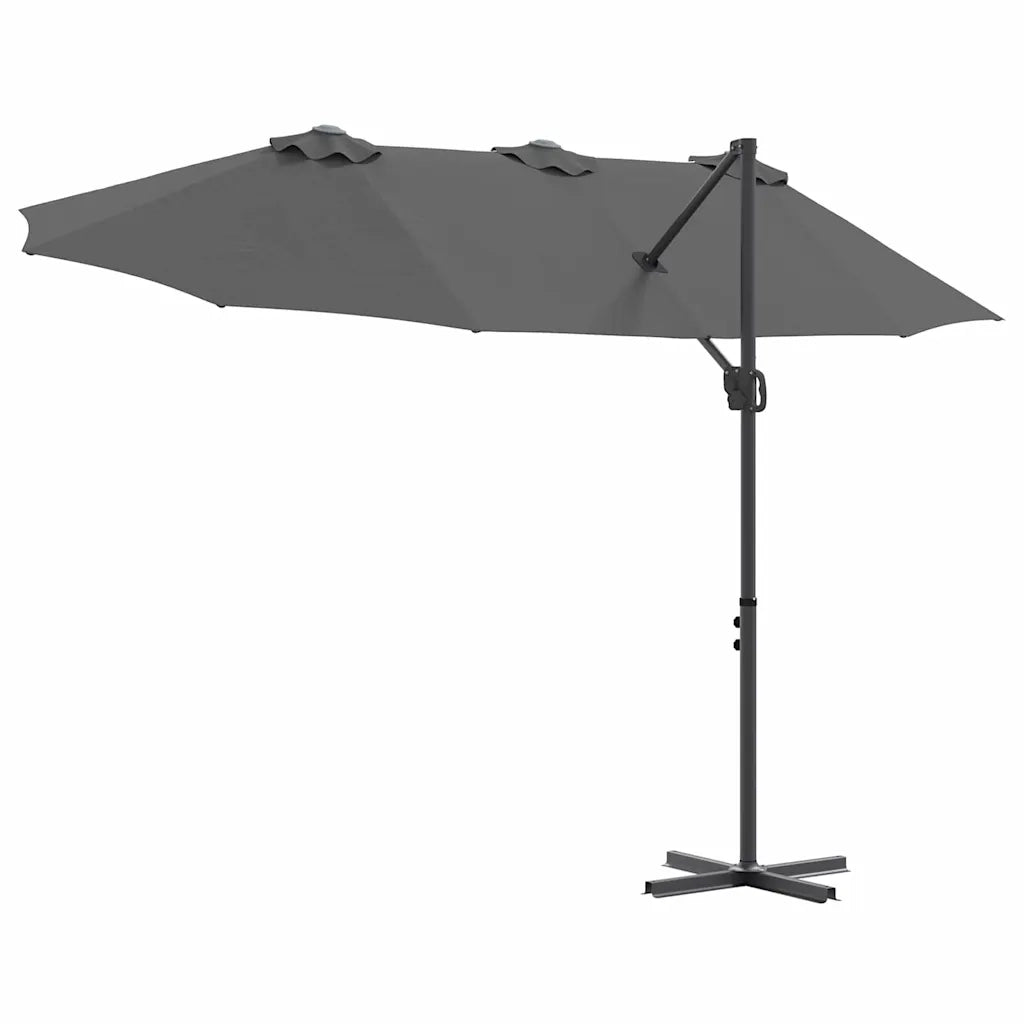 Ombrellone-Ombrello da giardino Antracite 372 x 198 x 243 cm Poliestere e Alluminio