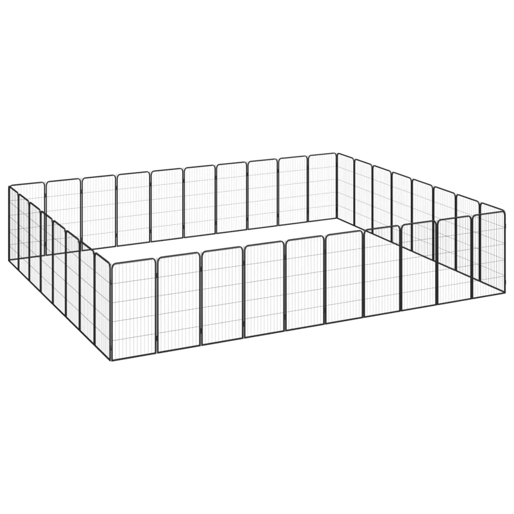 Recinto per cani 36 pannelli 50 x 100 cm acciaio verniciato a polvere nero 02_0043634