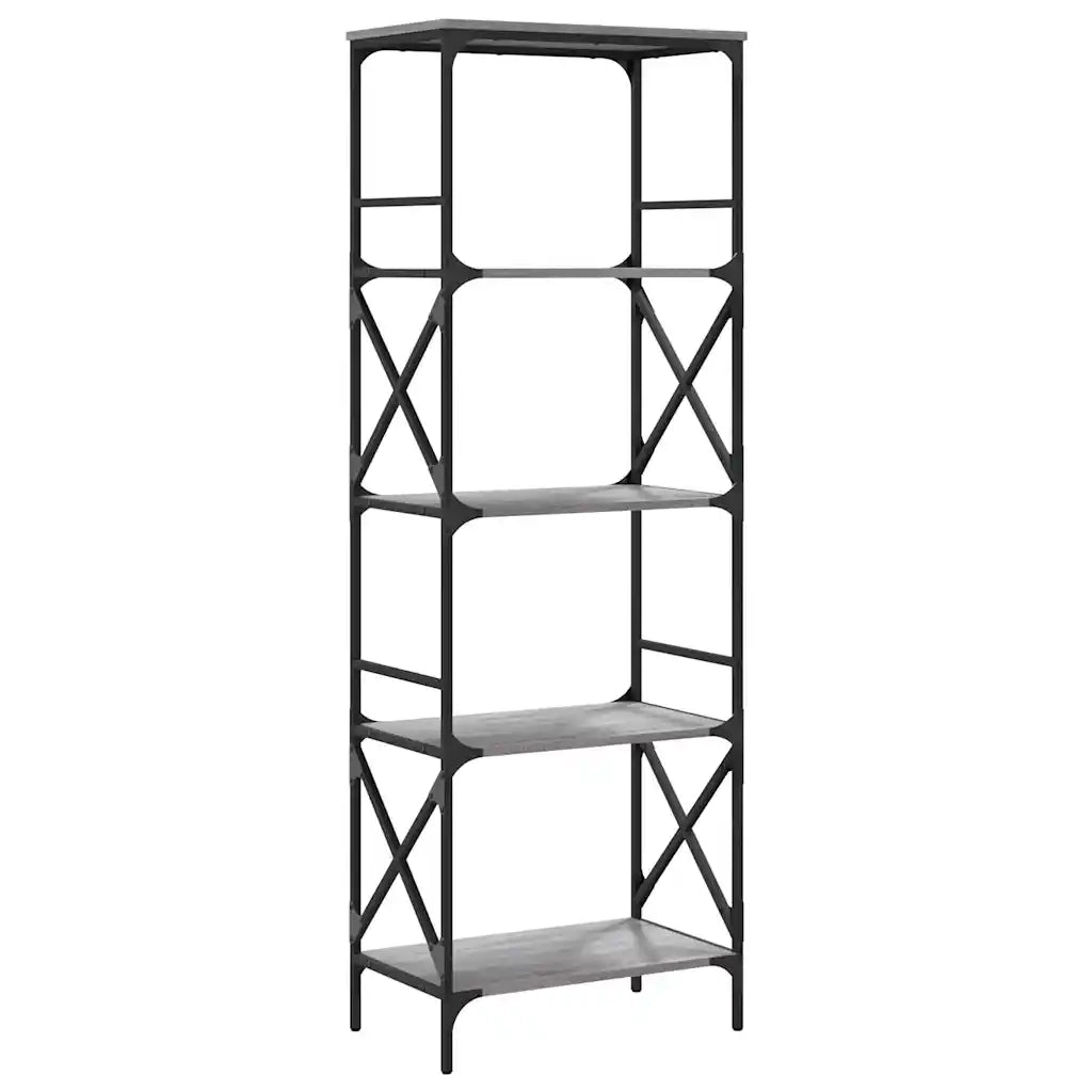 Libreria 5 Ripiani Grigio Sonoma 59x35x171 cm Legno Multistrato 837625