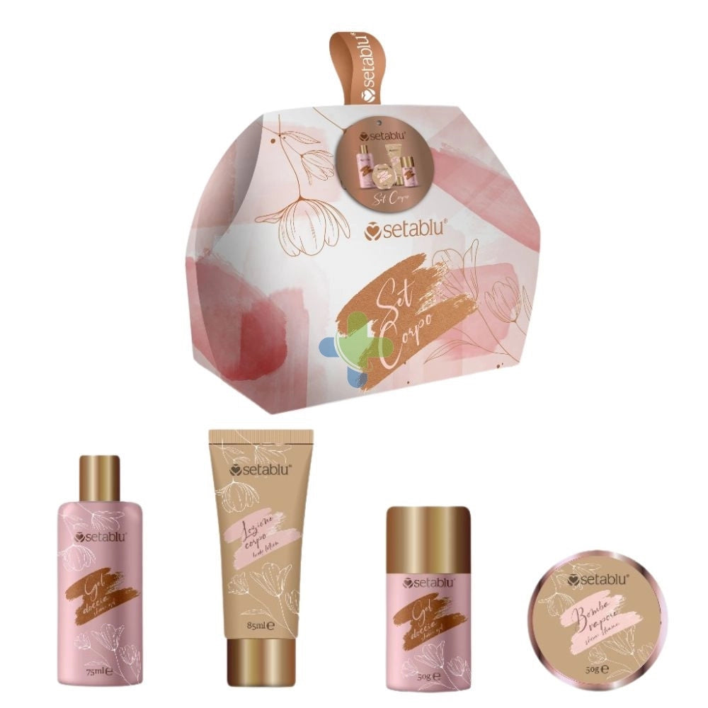 Trade Shop - Set Donna Da 4pz Con Gel Doccia Deodorante Lozione Corpo Idea Regalo Elegante Cofanetto -
