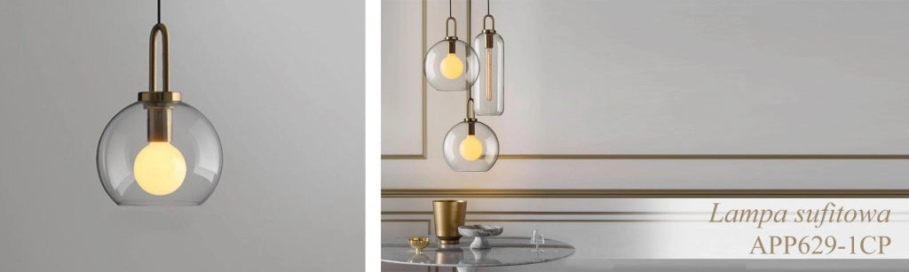 Lampada Da Soffitto Sospensione Sfera Di Vetro 20cm APP629-1CP