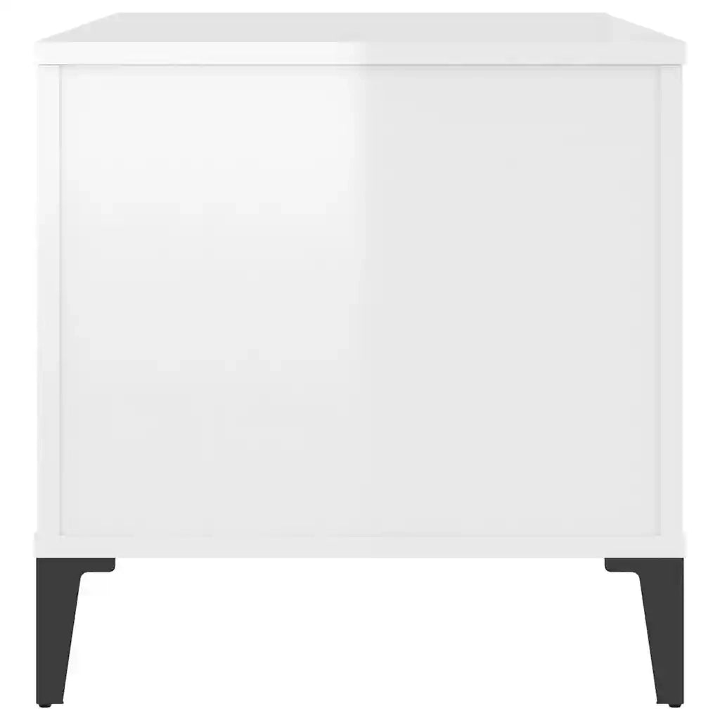 Tavolino Salotto Bianco Lucido 90x44,5x45 cm Legno Multistrato cod mxl 26897