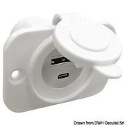 Presa incasso doppia USB Type-A + Type-C bianca