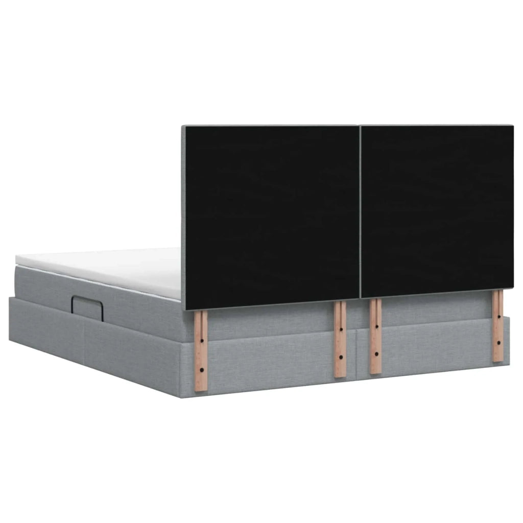 Letto con contenitore e materasso Grigio Chiaro 160 x 200 cm 3459576