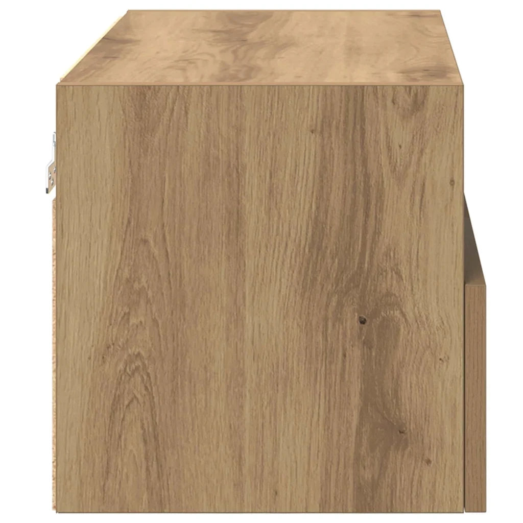 Mobile TV rettangolare moderno da parete con pratici ripiani 60 x 30 x 30 cm realizzato in legno di rovere ingegnerizzato artigianale 02_0052786