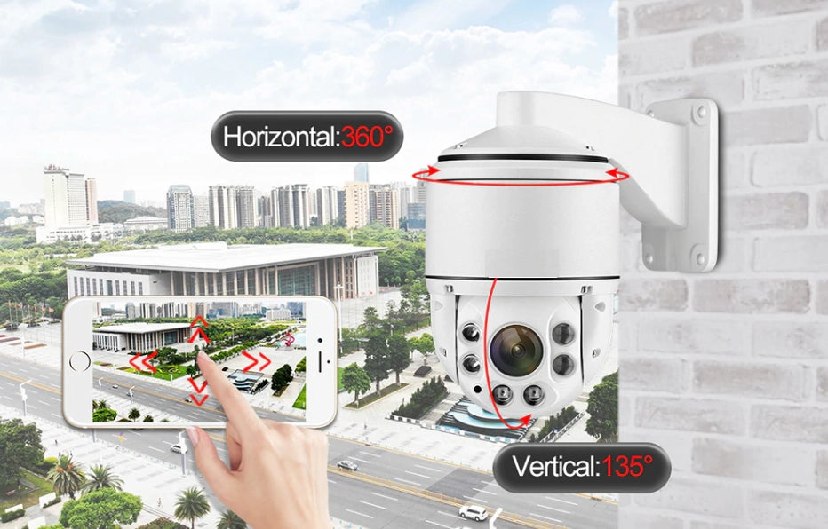 TELECAMERA PTZ IP SPEED DOME FULL HD 2MPX ONVIF ZOOM 20x P2P H.265 SONY IMX323 IP66