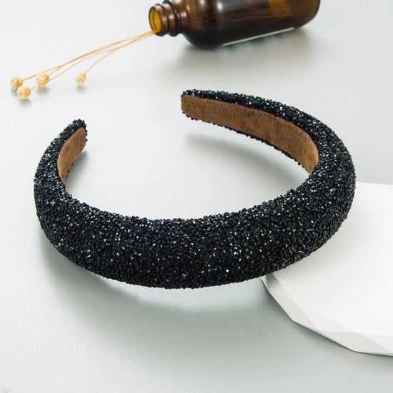 Cintura per capelli, Strass, Cintura per capelli lucida, Cintura per capelli spessa e imbottita, Adatta per occasioni speciali, Importante accessorio per occasioni speciali - nero