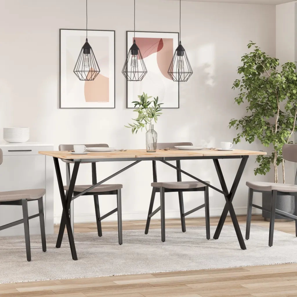 Telaio Gambe a X per Tavolo da Pranzo 140x60x73 cm in Acciaio 357911
