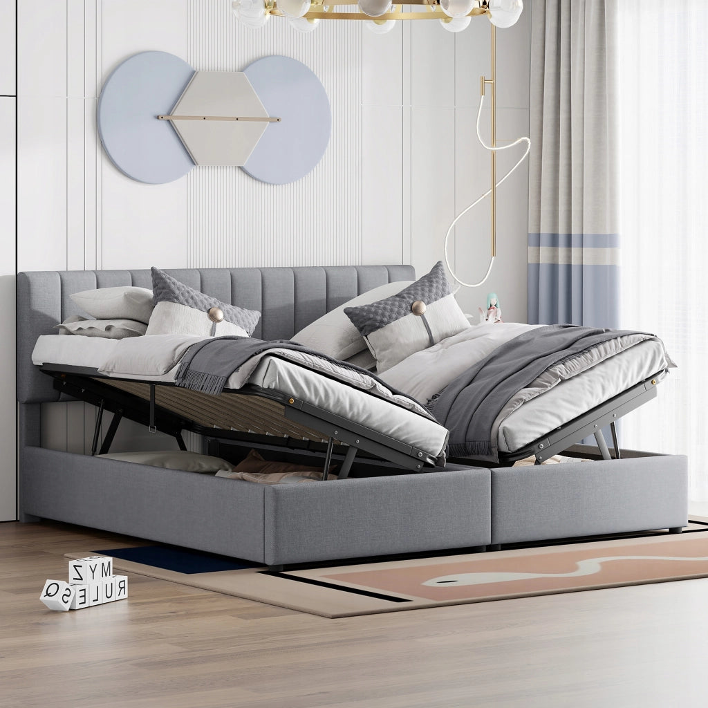 Letto imbottito idraulico - Xylo - 180x200 - Grigio