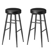 Set di 2 sgabelli da bar sedie da cucina con seduta alta in PU e cuciture altezza seduta 63 cm per cucina o bar di casa facile da montare nero 12_0005188