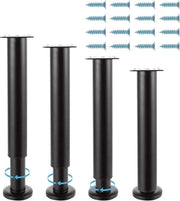 Set di 4 gambe da tavolo regolabili 25-42 cm - gambe da tavolo in metallo nero