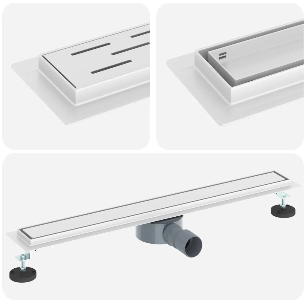 Scarico doccia 2-in-1 con sifone a 360° Argento 70 cm