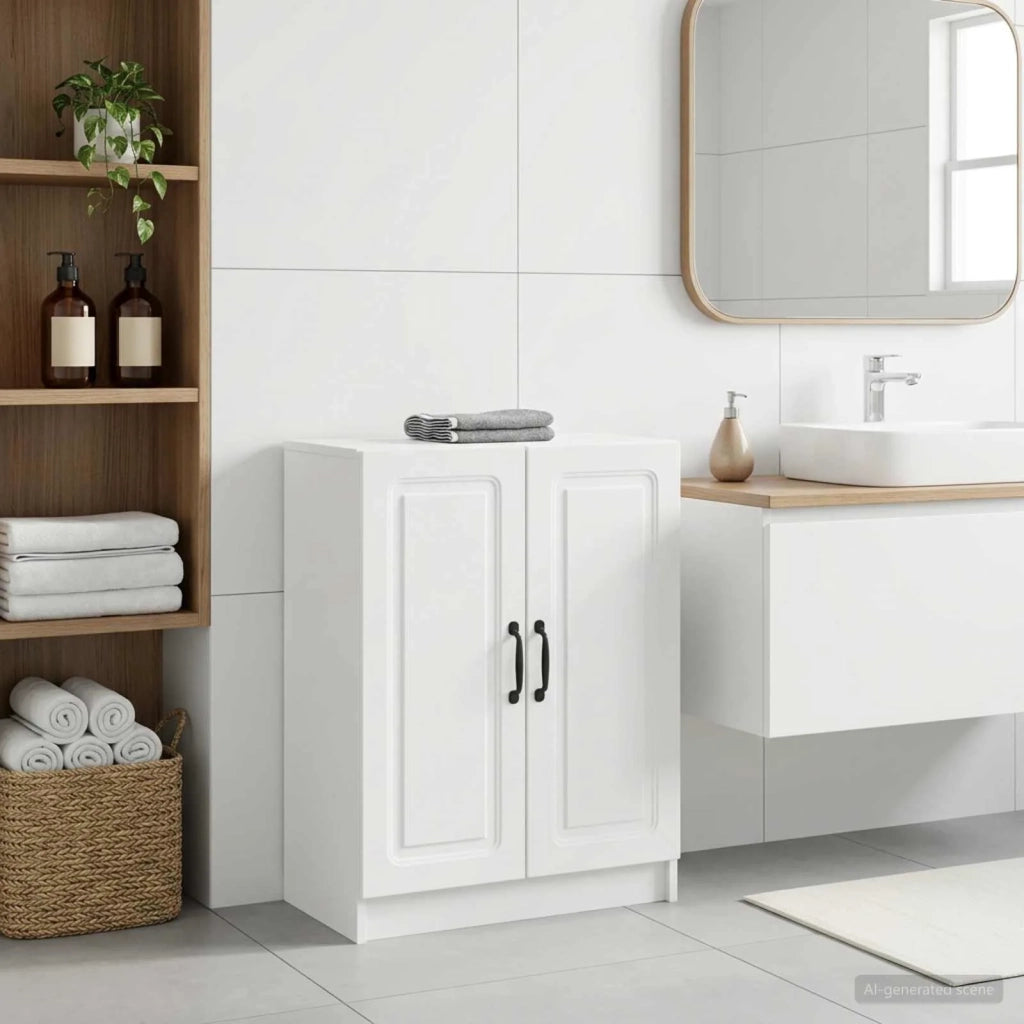 Mobiletto da Bagno UTRECHT Bianco 59,5 x 31 x 77 cm 897715
