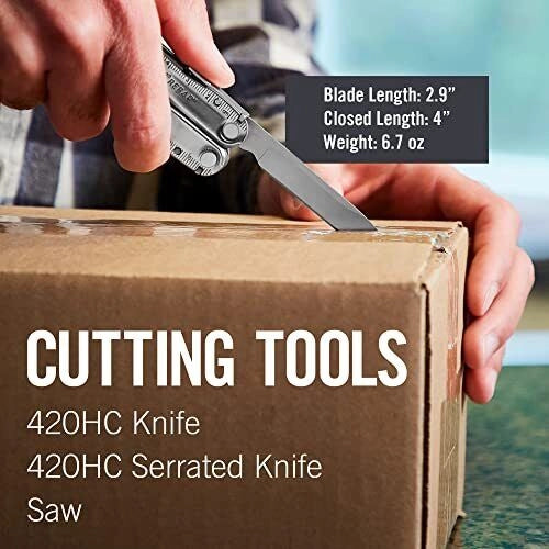 Leatherman LT831557 Rebar Utensile Multifunzione 17 Attrezzi Acciaio Inossidabile 420HC Custodia in Nylon colore Argento