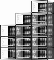 Contenitori in plastica trasparente con coperchio, ripiegabili, per contenere scarpe, organizzare armadi e risparmiare spazio