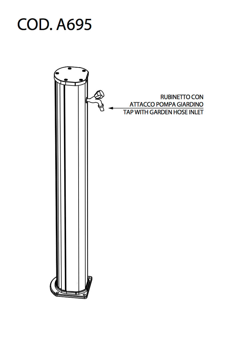 Fontana da Esterno con Rubinetto Arkema Jolly Bianco Crema