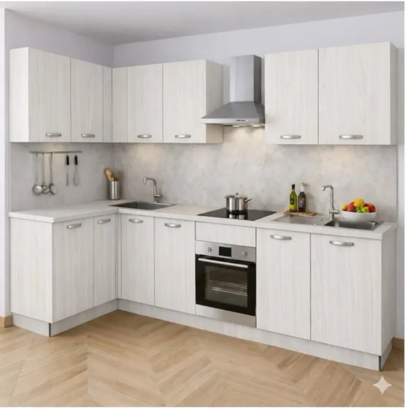 Anta per mobili in Legno nobilitato Compresa di Maniglia 72x30 Larice Bianco