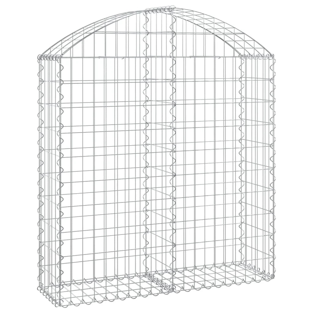 Gabbione recinto a gabbia muro di contenimento ad arco 100 x 30 x 100/120 cm ferro zincato argento 02_0039950