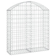 Gabbione recinto a gabbia muro di contenimento ad arco 100 x 30 x 100/120 cm ferro zincato argento 02_0039950