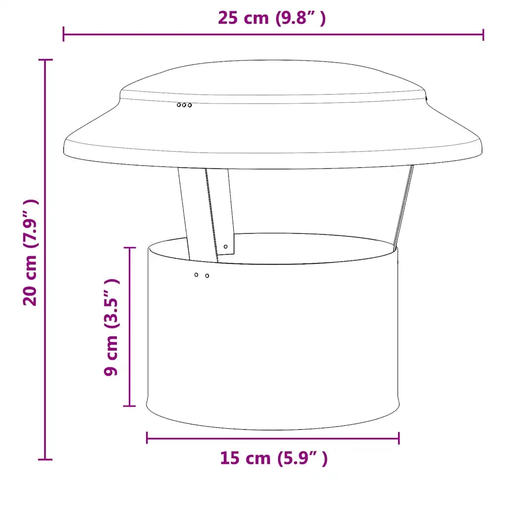 Copertura per Camino Argento 25 x 25 x 20 cm CFW6205110