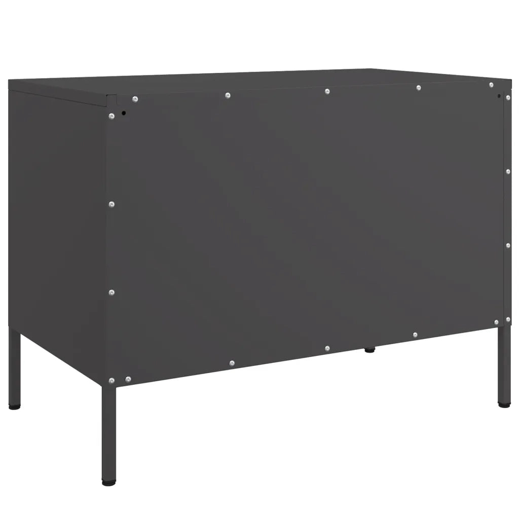 Mobili TV 2pz | Armadietto TV | Mobile Porta TV Neri 68x39x50,5 cm in Acciaio