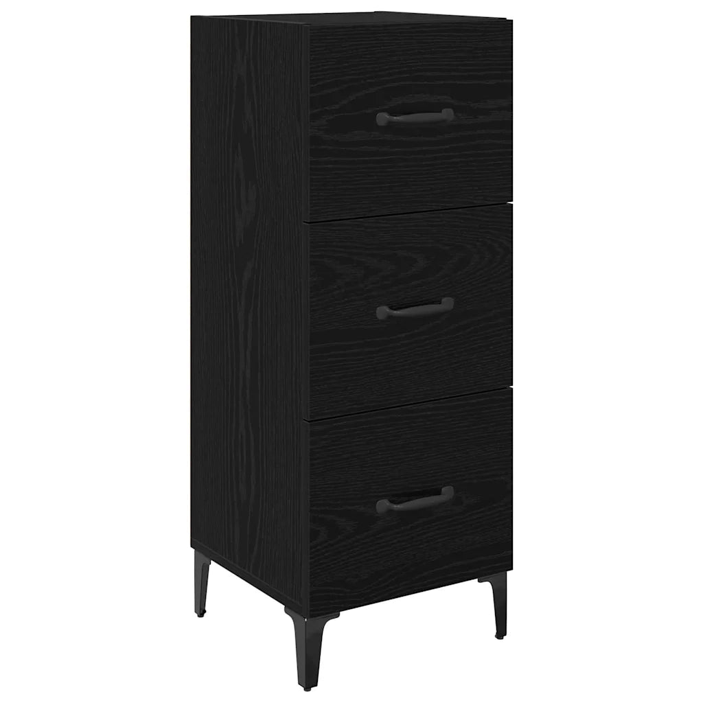 Credenza Rovere Nero 34,5 x 34 x 90 cm Legno multistrato