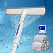 Pulitore per finestre 3 in 1 con funzione di getto e manico estensibile - 29 cm pulitore per finestre per interni ed esterni - inclusi 3 pannelli di pulizia.