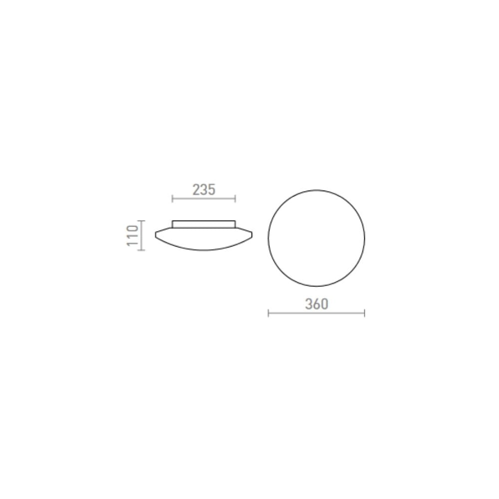 Plafoniera SARA LED 36 da soffitto  vetro opalino/cromo 230V LED 24W IP44  3000K
