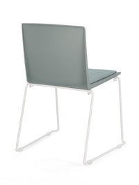 Set 4 Sedie 43,5x50x79 cm Giulia in Poliestere Bianco e Verde Salvia