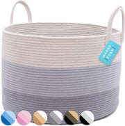 Mega grande cassetto XXL in cotone per la conservazione di lenzuola e coperte 50x33cm - Tessuto a mano - Organizzatore per abiti decorativi - Cassettone per giocattoli e vestiti per bambini - Organizzatore per cuscini e coperte (grigio)