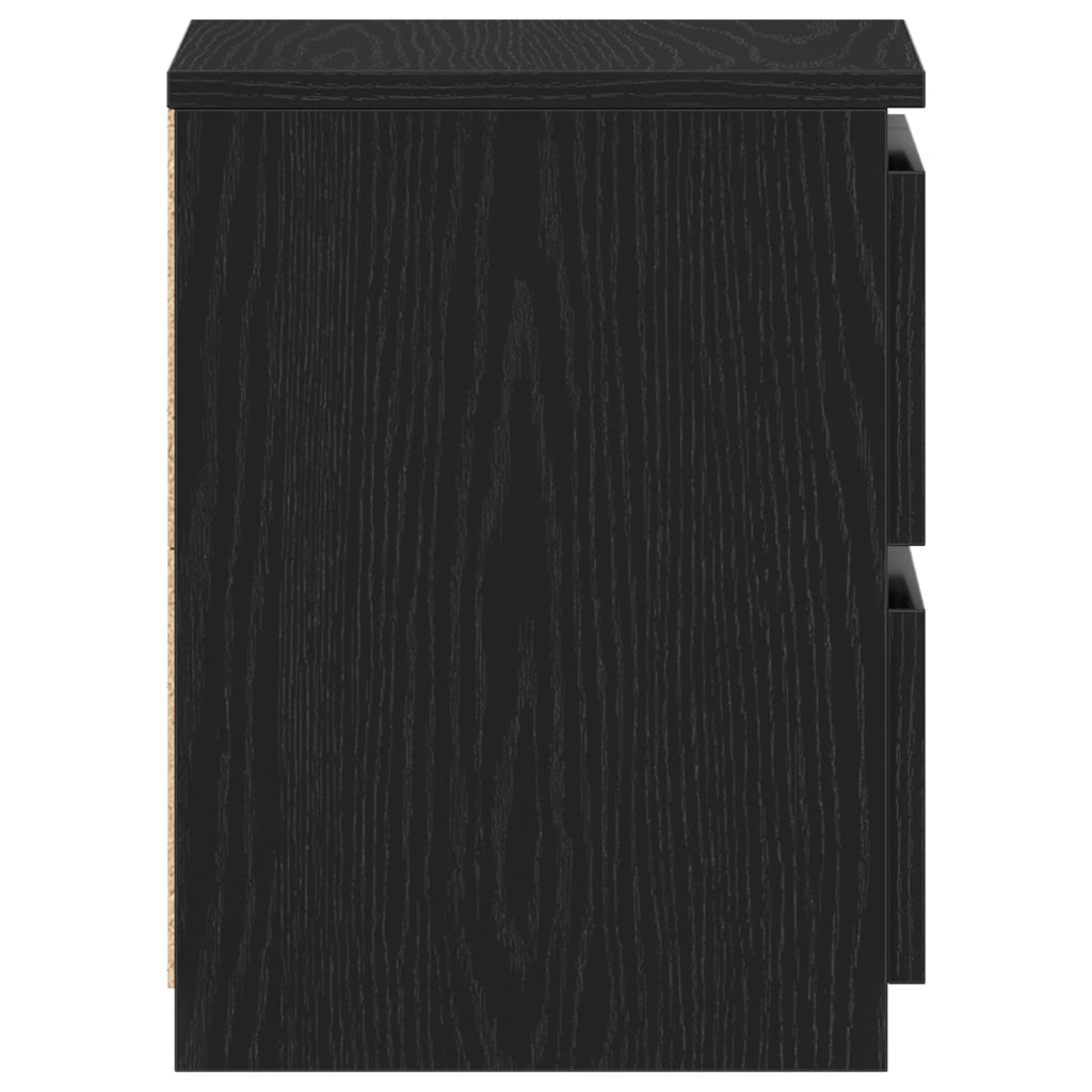 ComÃ² con Cassetti 2 pezzi Nero Rovere 30x30x40 cm