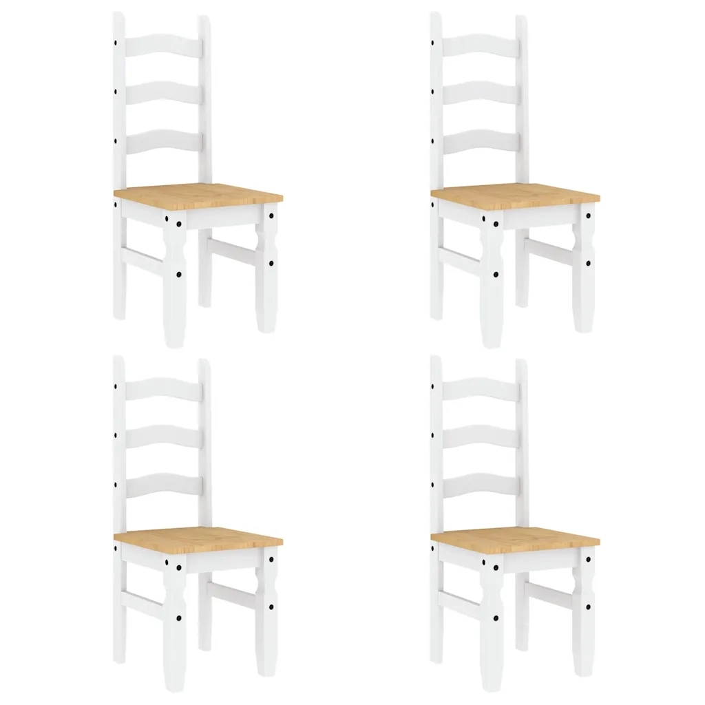 Set da Pranzo 5 pz PANAMA Bianco in Legno Massello di Pino 3345211