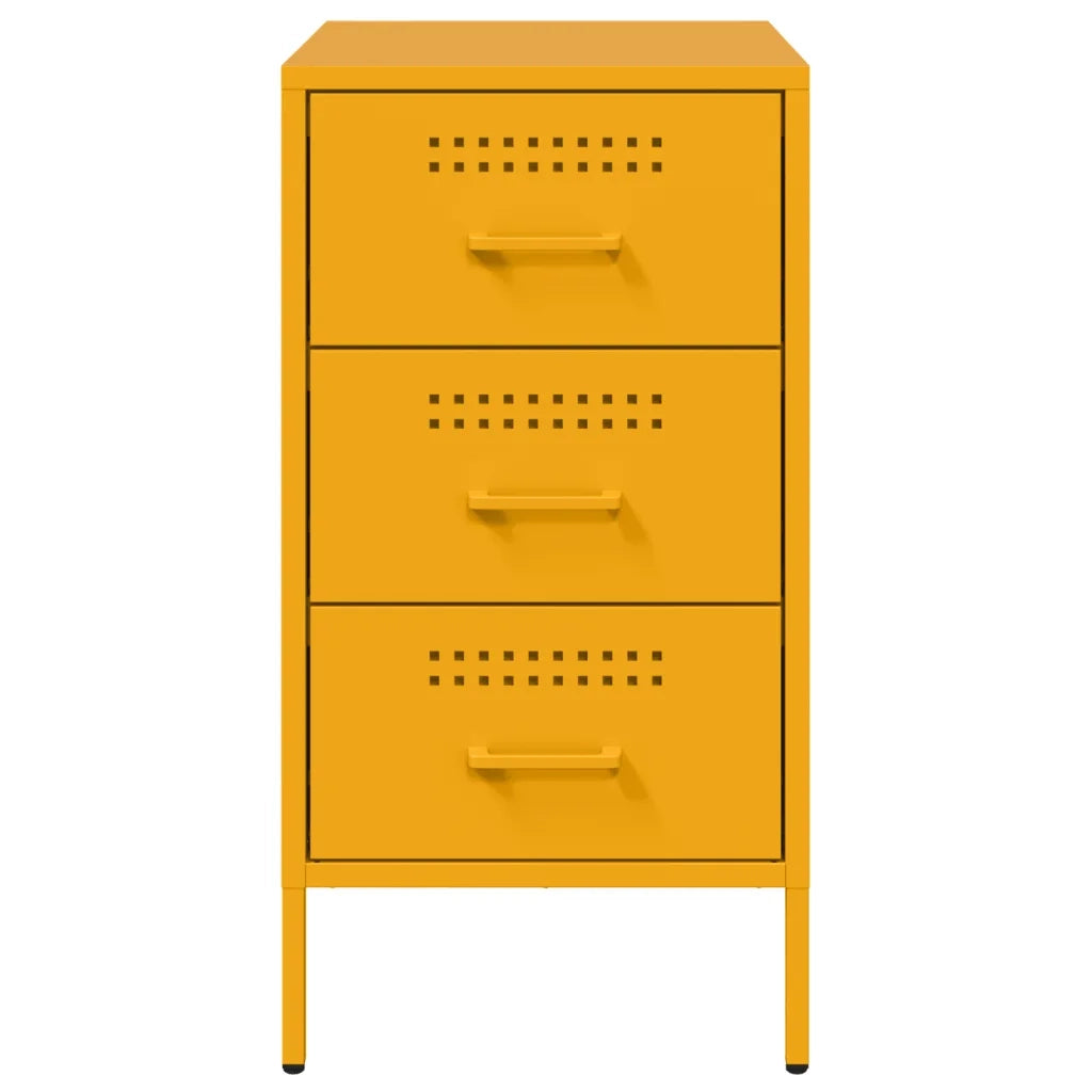 Comodino Giallo Senape 36x39x68 cm in Acciaio 843084
