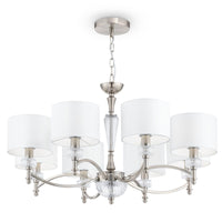 Lampadario Neoclassic in Metallo e Vetro Alicante Nickel