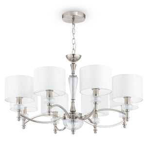 Lampadario Neoclassic in Metallo e Vetro Alicante Nickel