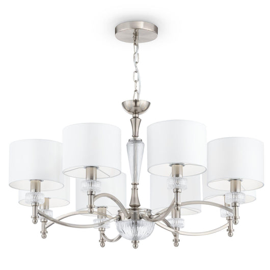 Lampadario Neoclassic in Metallo e Vetro Alicante Nickel